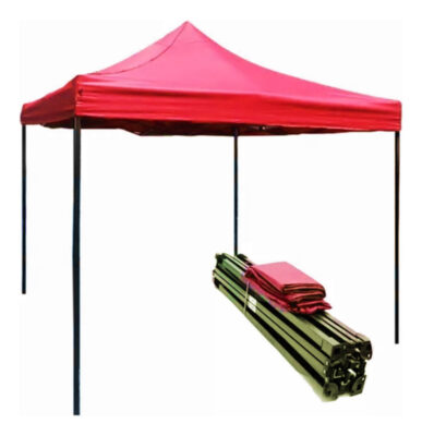 Gazebo Plegable C/toldo Super Reforzado 3×3 Mts Rojo