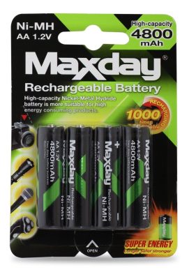 Pila Recargable Maxday 4800 Mah Aa 1.2 V 1000 Horas Calidad