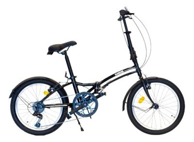 Bicicleta Plegable 7 Velocidades Rodado 20 Negro