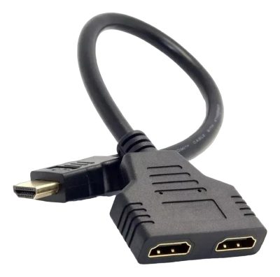 Multiplicador Split Splitter Hdmi – De 1 Macho A 2 Hembra